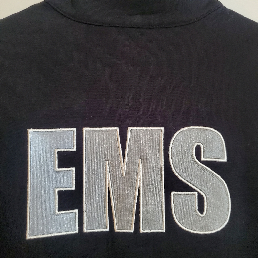 Custom Made EMS Quartet Zip Sweater Medium Black Pockets EMT Brand New - Picture 7 of 7